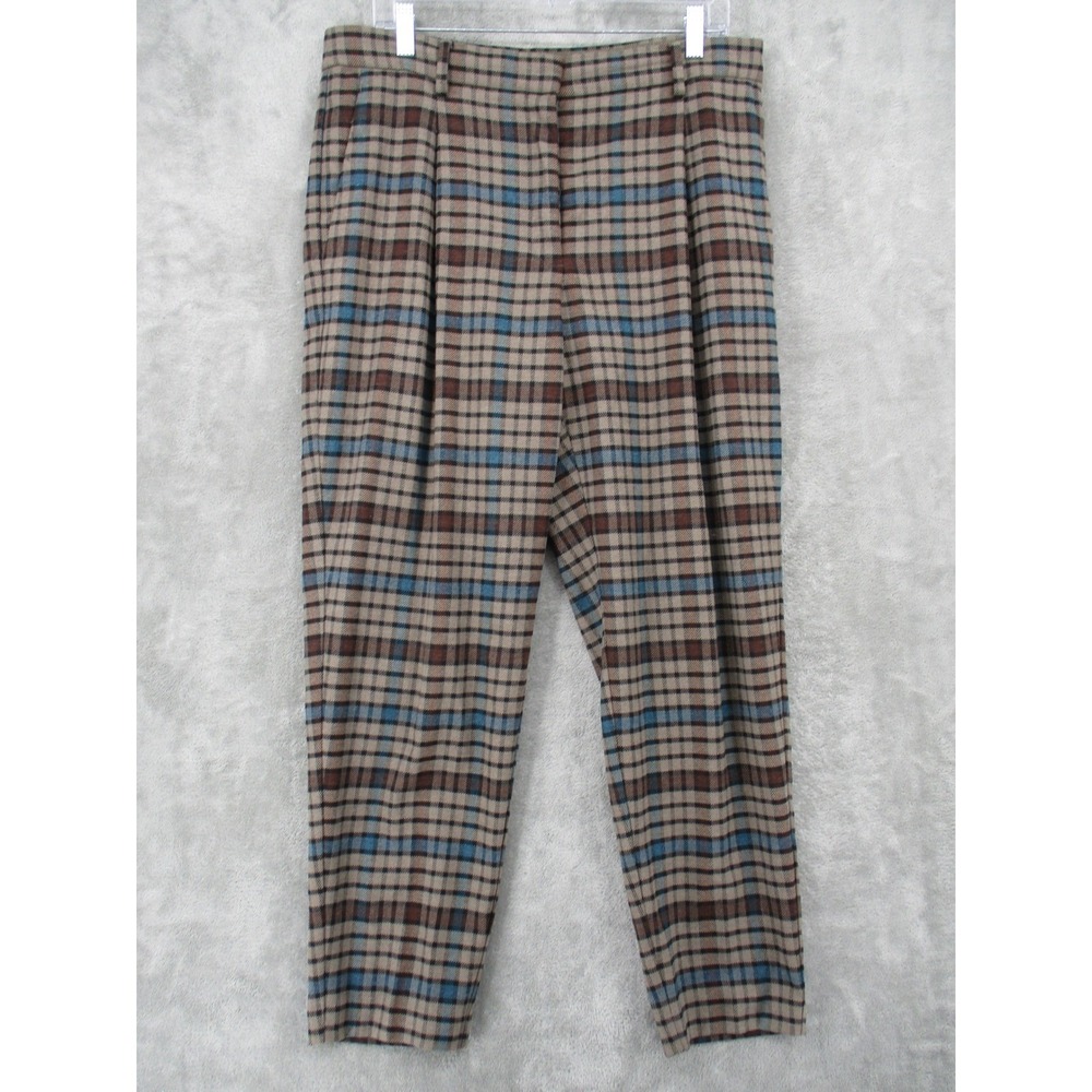Babaton Pants Womens Size 12 Atelier Plaid Wool Aritzia Trouser Preppy Academia